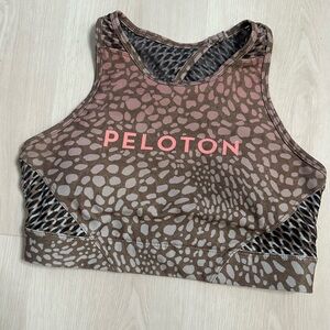 Peloton Brown and Pink Patterned Sports Bra